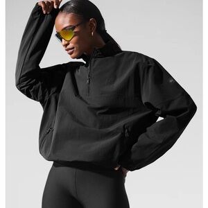 ALO Yoga Black Half-Zip Utility Pullover Jacket